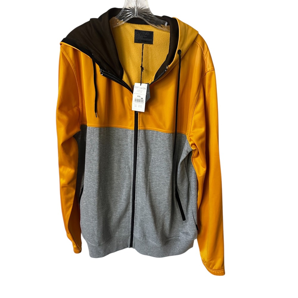 NWT Cotton On Men's Hoodie XXL Gray Yellow‎ Black